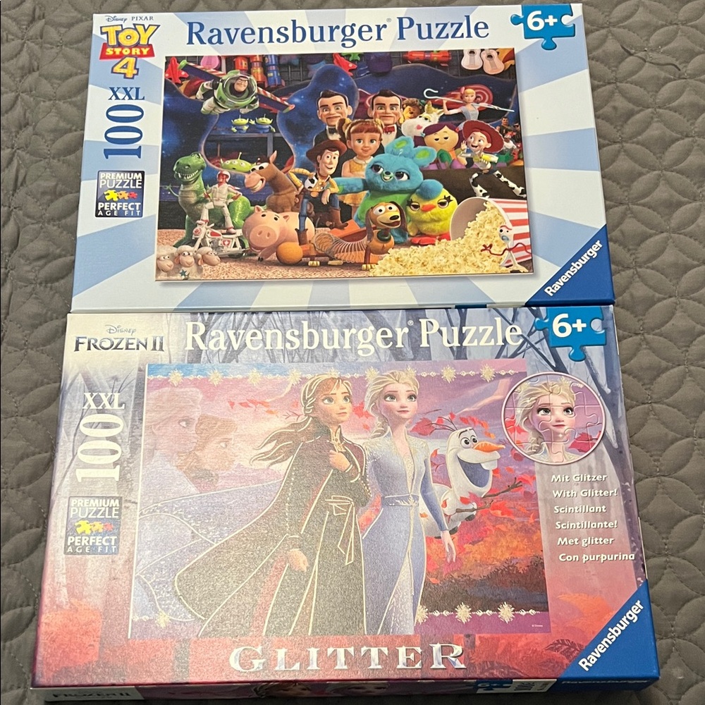 Ravensburger Toy Story and Frozen II Glitter Puzzle bundle